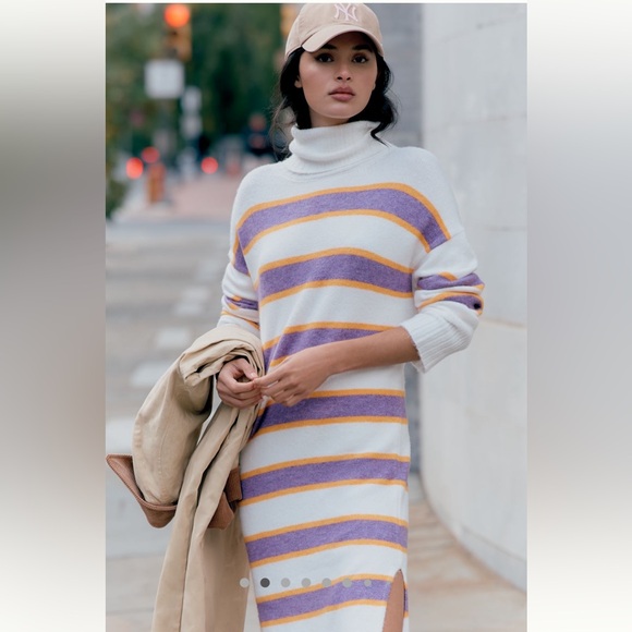 ANTHROPOLOGIE Daily Practice Karigan Sweater Dress Turtleneck Edition - Picture 3 of 7